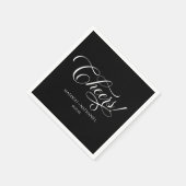 Prost! Klassische Minimalistische, elegante Script Serviette (Ecke)