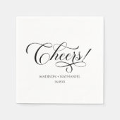 Prost! Klassische Minimalistische, elegante Script Serviette (Vorderseite)