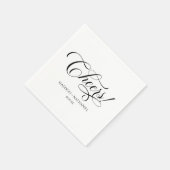 Prost! Klassische Minimalistische, elegante Script Serviette (Ecke)