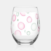 Prost | Lebhafter Spaß Rosa und Grüne Blasen Weinglas Ohne Stiel (Rechts)