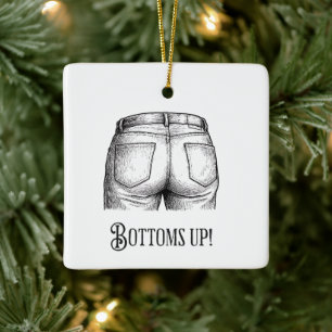 Prost! Lustiges White Elephant-Geschenk Weihnachte Keramikornament