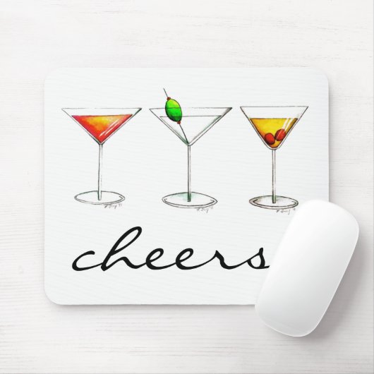 Prost! Margarita Manhattan Cosmo Cocktail Glas Mousepad (Mit Mouse)