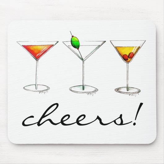 Prost! Margarita Manhattan Cosmo Cocktail Glas Mousepad (Vorne)