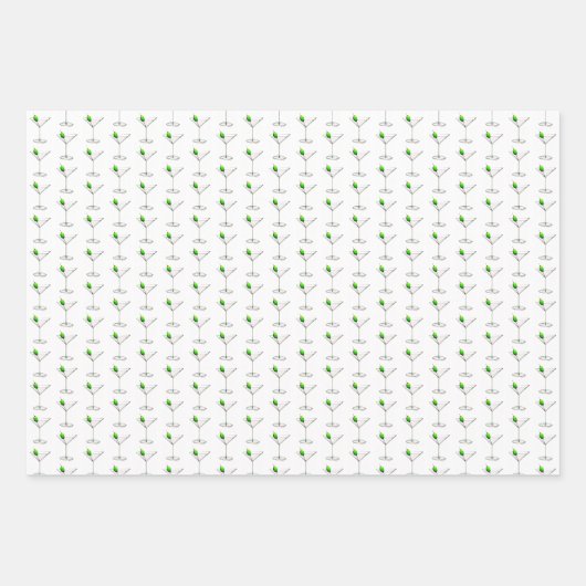 Prost! Martini mit Drehung Mixed Drink Cocktail Geschenkpapier Set (Vorderseite 2)