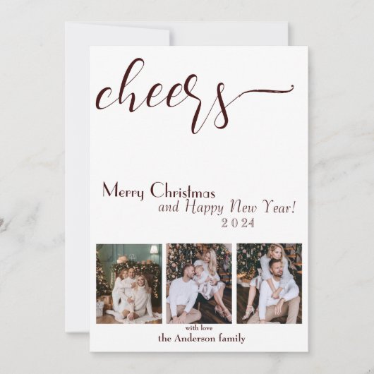 Prost! Mary Christmas Modern Script Holiday Card Einladung (Vorderseite)