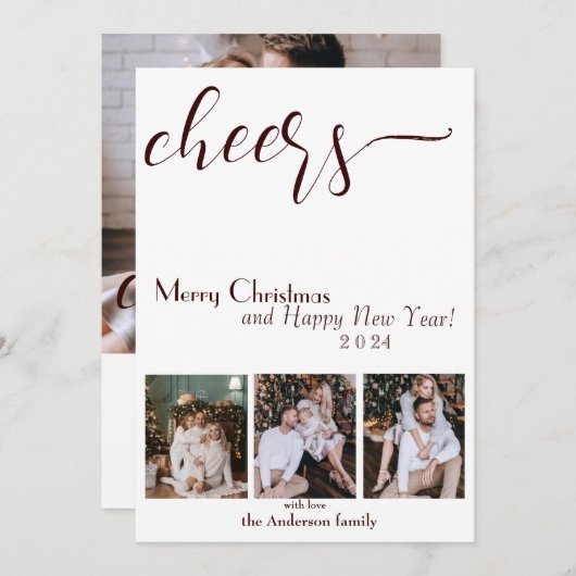 Prost! Mary Christmas Modern Script Holiday Card Einladung (Vorne/Hinten)