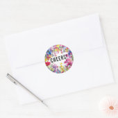 PROST! 🌻 💗 🌹 Meadow Blooms Collection Runder Aufkleber (Umschlag)