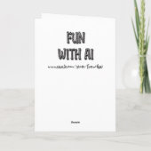 Prost! Messy Bun Holding a Stich Beer Birthday Karte (Rückseite)