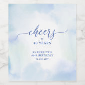 Prost | Minimale Wasserfarbe Erwachsene Geburtstag Weinetikett (Einzelnes Label)