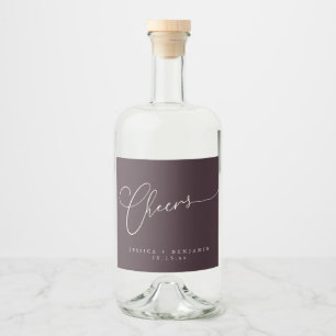 Prost Minimalistische Pflaumen-Schrift Benutzerdef Alkoholflaschenetikett