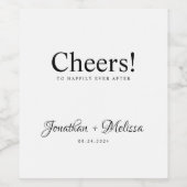 Prost! Moderne, elegante Script-Hochzeit Weinetikett (Einzelnes Label)