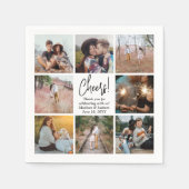 Prost! Moderne Script- und Foto Collage Wedding Serviette (Vorderseite)