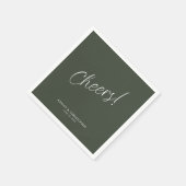 Prost! Moss Green Minimal für jeden Occasion Cockt Serviette (Ecke)