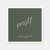 Prost! Moss Green Minimal für jeden Occasion Cockt Serviette (Vorderseite)
