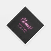 Prost! Neon Pink Modern Graduation Party Serviette (Ecke)