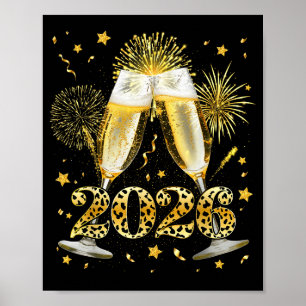 Prost Neujahr 2026 Feuerwerk Frohes Neues Jahr Fam Poster
