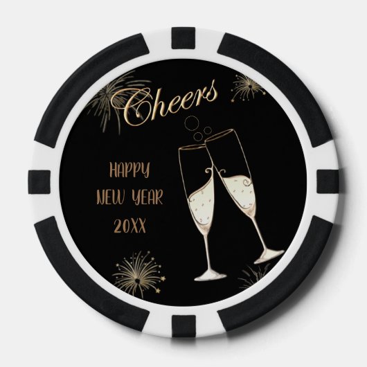 Prost Neujahr Pokerchips (Vorderseite)