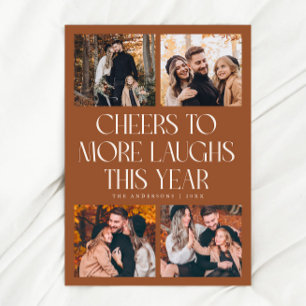 PROST Neujahr Terrakotta Multi Foto Feiertagskarte