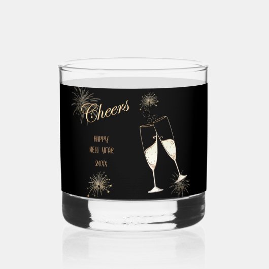 Prost Neujahr Whiskyglas (Vorderseite)