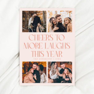 PROST Neujahrs-Pfirsich-Multi-Foto Feiertagskarte