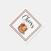 Prost Old Fashioned Schriftzug Rand Serviette (Ecke)