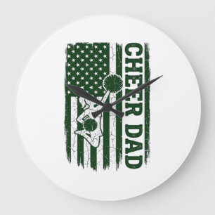 Prost Papa Amerikanische Flagge Vintage Vektor Des Große Wanduhr