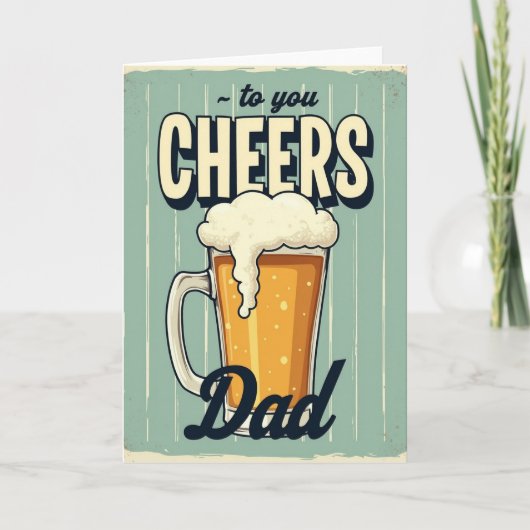 Prost Papa Retro Style Karte (Vorderseite)