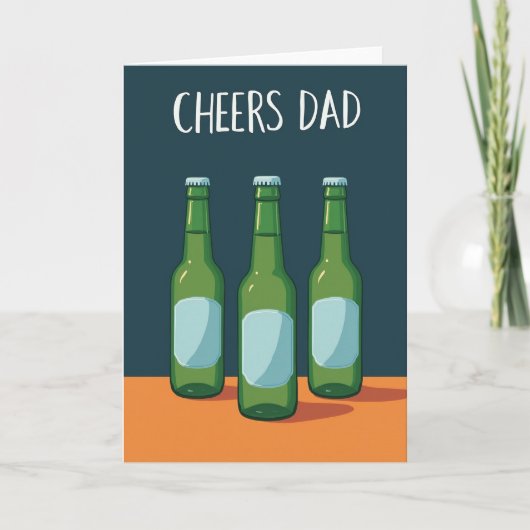 Prost Papa Teal Hintergrund Karte (Vorderseite)