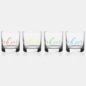 PROST! - Pastel Rainbow Fun Typografie mit Namen Whiskyglas (Vorderseite)