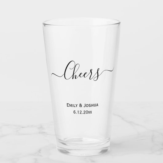 Prost | Personalisierte Brautbräutignacht Hochzeit Glas (Vorderseite)