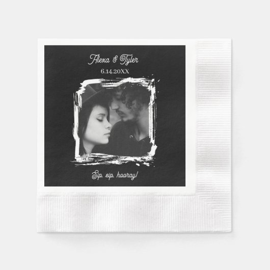 Prost, Prost, Hurra! Foto-Vorlage Hochzeit Serviette (Vorderseite)