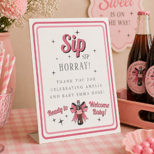 Prost Prost Hurra Retro-Baby-Soda-Party Sockelschild