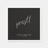 Prost! Rauch Schwarz Minimal jeden Anlass Cocktail Serviette (Vorderseite)