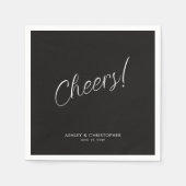 Prost! Rauch Schwarz Minimal jeden Anlass Cocktail Serviette (Vorderseite)