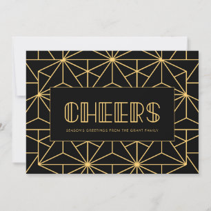 Prost Retro Art Deco Feiertage Karte