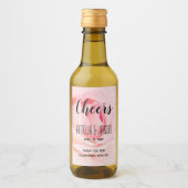 Prost | Rosa blühende Rose Blumenzwiebelmini Weinetikett (Vorderseite)