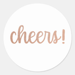 Prost! Rose Gold Glitzer Script Sticker