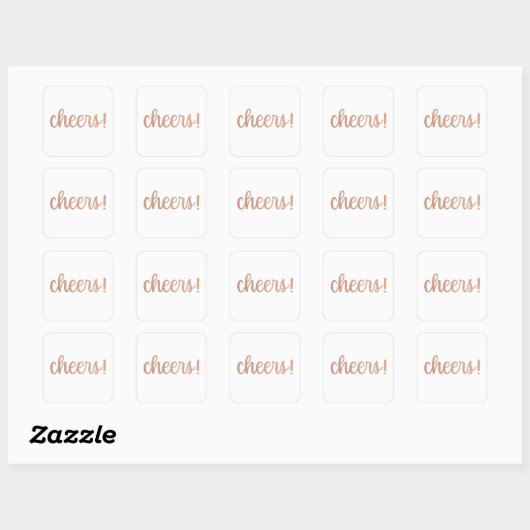 Prost! Rose Gold Glitzer Script Sticker (Blatt)