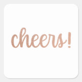 Prost! Rose Gold Glitzer Script Sticker (Vorderseite)