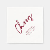 Prost | Rotbrush Letters Custom Party Napkin Serviette (Vorderseite)