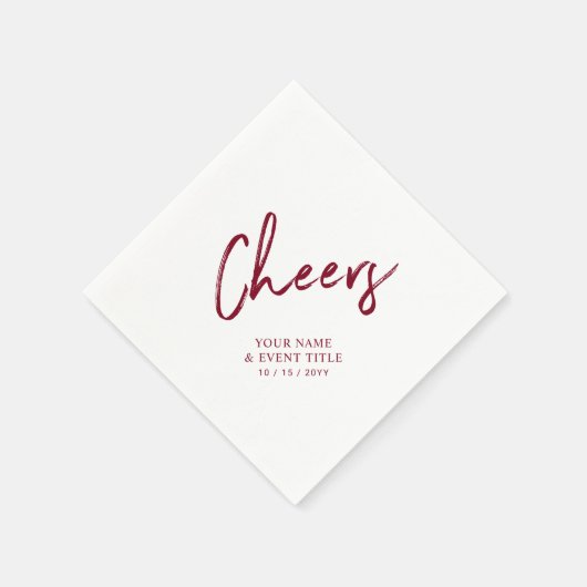Prost | Rotbrush Letters Custom Party Napkin Serviette (Ecke)
