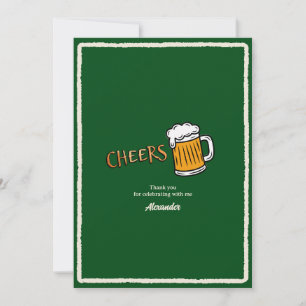 Prost Rustikales Bier-Meilenstein-Geburtstag Dankeskarte