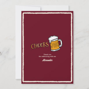 Prost Rustikales Bier-Meilenstein-Geburtstag Dankeskarte