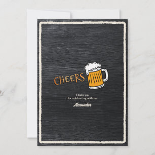 Prost Rustikales Bier-Meilenstein-Geburtstag Dankeskarte