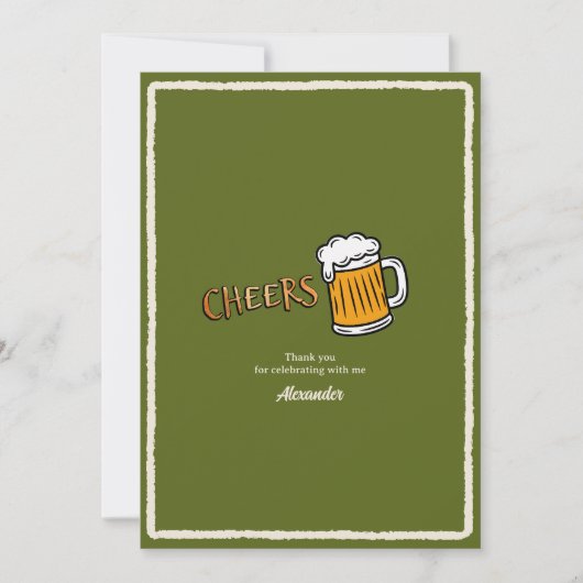 Prost Rustikales Bier-Meilenstein-Geburtstag Dankeskarte (Vorderseite)