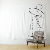 Prost-Schwarz-Weiß-Script Hochzeitskulisse Wandteppich (Beispiel (Horizontal))