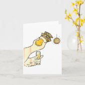 Prost Silvester 2026 Gans mit Champagner Di Karte (Gelbe Blume)