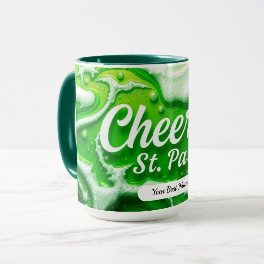 Prost St Pats Schaum Tasse (Vorderseite Links)