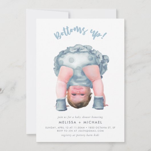 Prost! (Stahlblau/blonde) Einladung (Vorderseite)