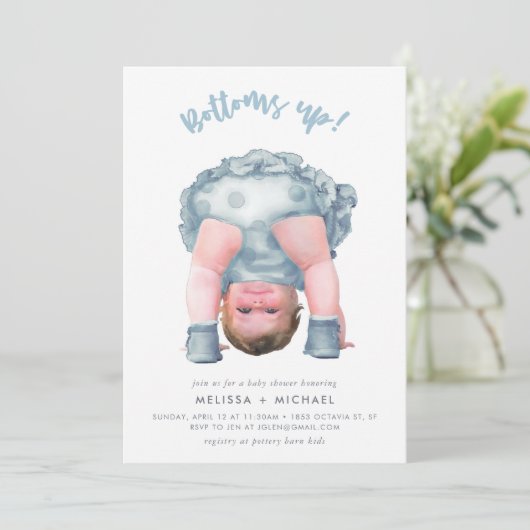 Prost! (Stahlblau/blonde) Einladung (Stehend Vorderseite)